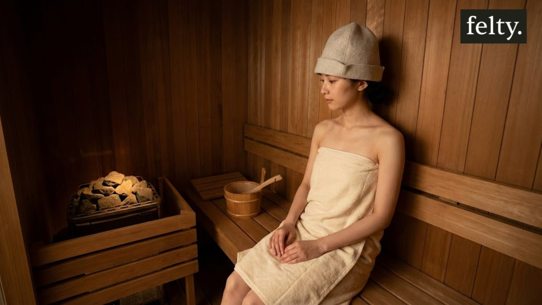 A Sauna Hat for Small Heads Actually Fits After Simple Adjustments