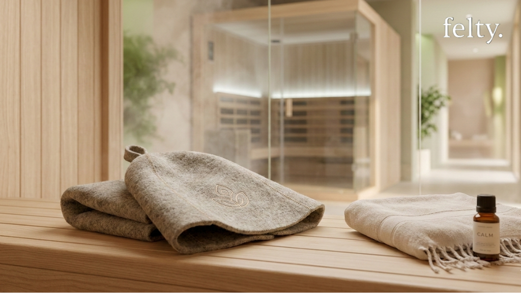 Branded Sauna Hats in Medical Spa Branding