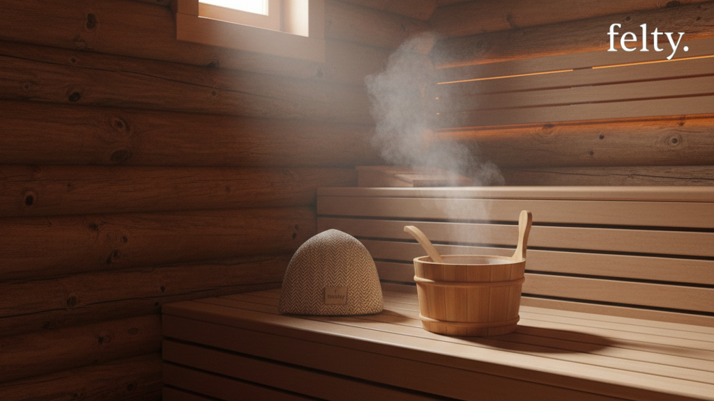 Branded Sauna Hats Wellness Retreat Merchandise