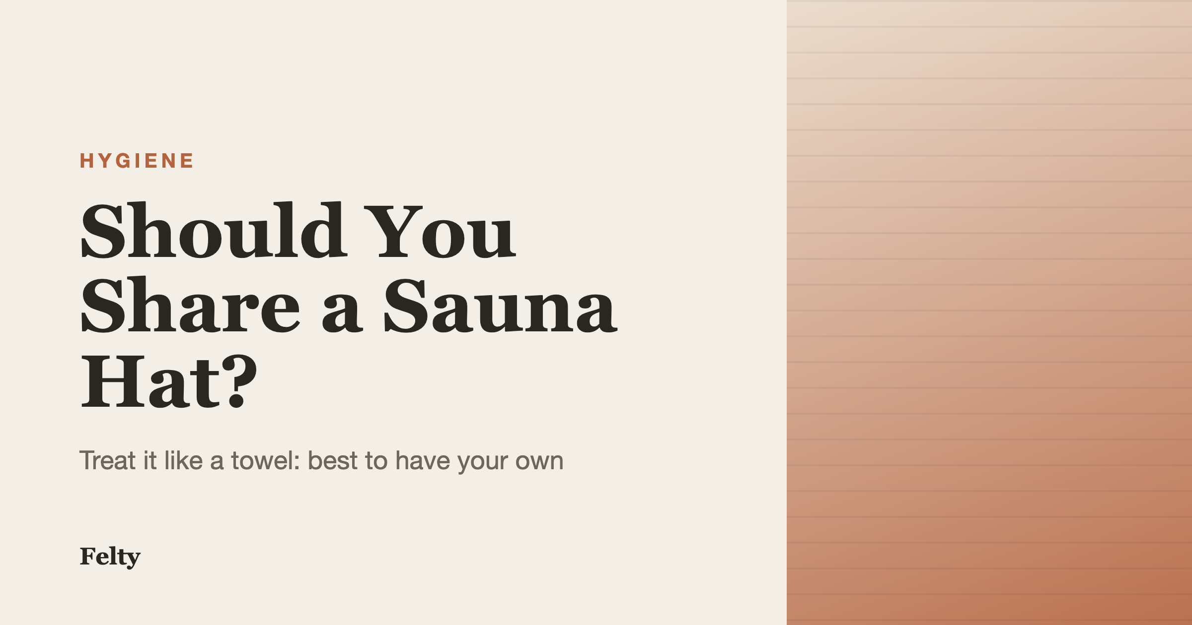 Two wool sauna hats hanging separately on hooks, illustrating good sauna hat hygiene and why it is best not to share